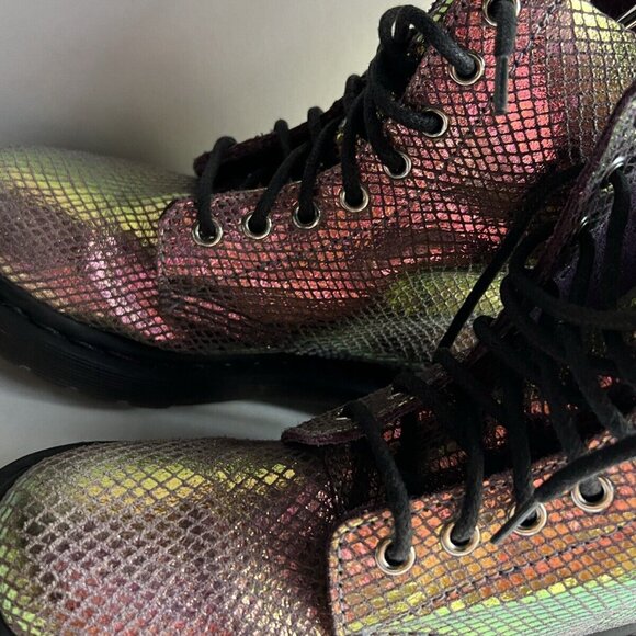 Dr. Martens 1460 Pascal Pink Iridescent Metallic Shiny Combat Boots Size 6 - Picture 7 of 16